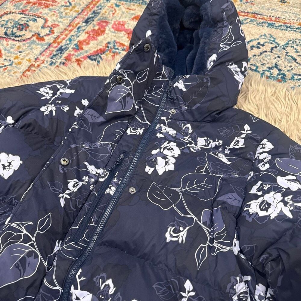 Columbia Women's Navy Floral Long Puffer Coat - Picture 7 of 13